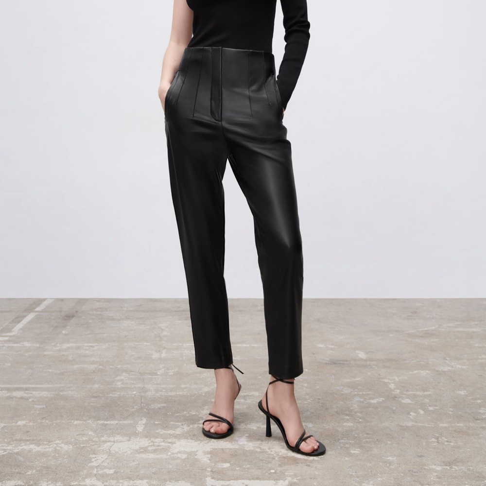 ZARA faux leather high wasted pants